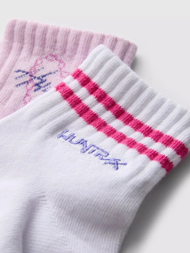 2pk kpop demon hunters cotton quarter crew socks