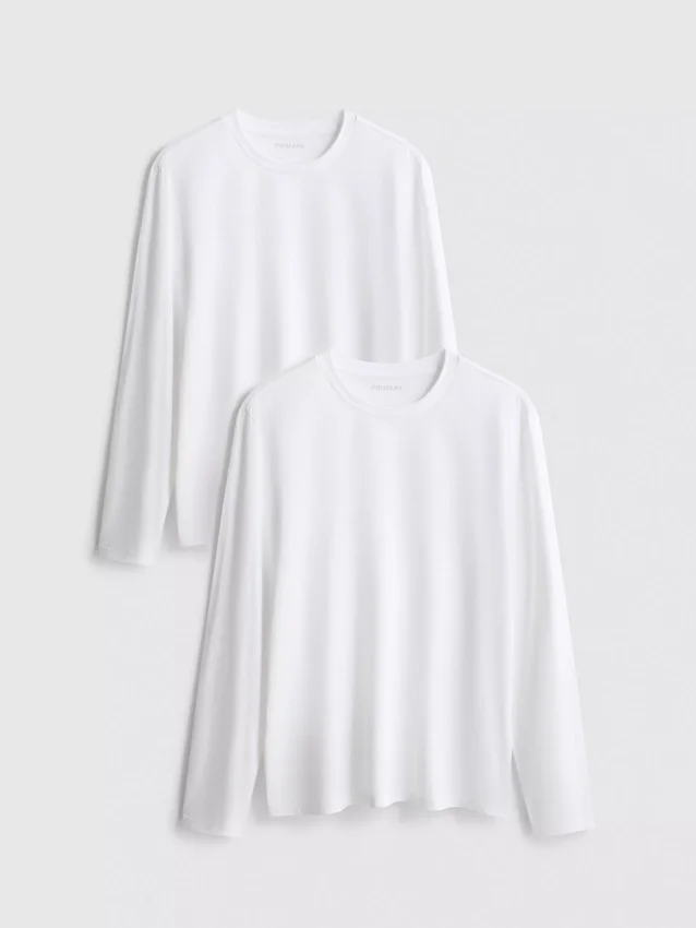 2pk long-sleeve cotton t-shirts