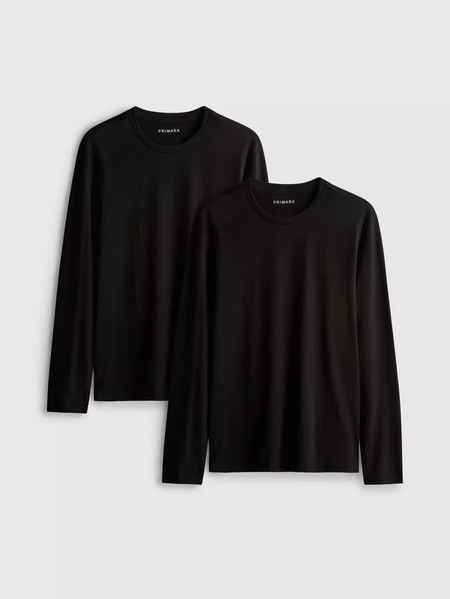 2pk long-sleeve cotton t-shirts