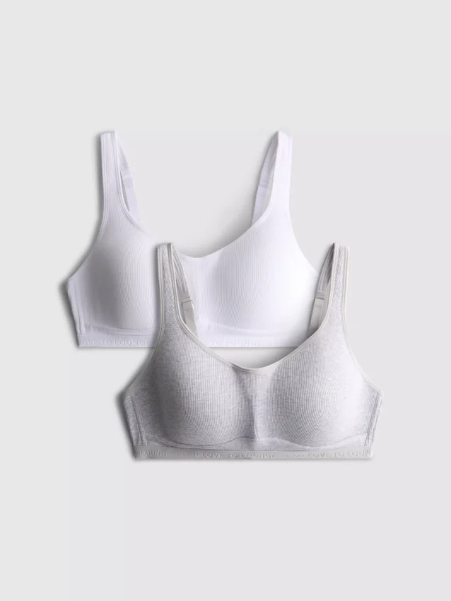 2pk love to lounge cotton bralette