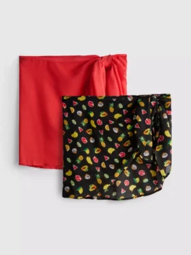 2pk printed mini sarongs