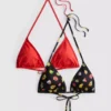 2pk printed triangle bikini top