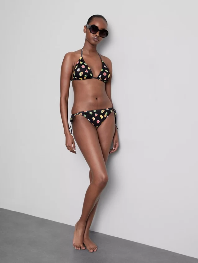 2pk printed triangle bikini top