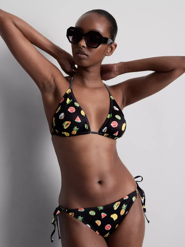 2pk printed triangle bikini top