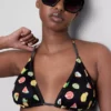 2pk printed triangle bikini top