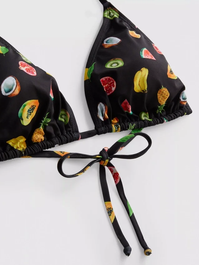 2pk printed triangle bikini top