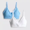 2pk seamless lace trim bralette