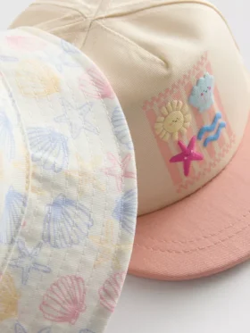 2pk seaside baby hat set