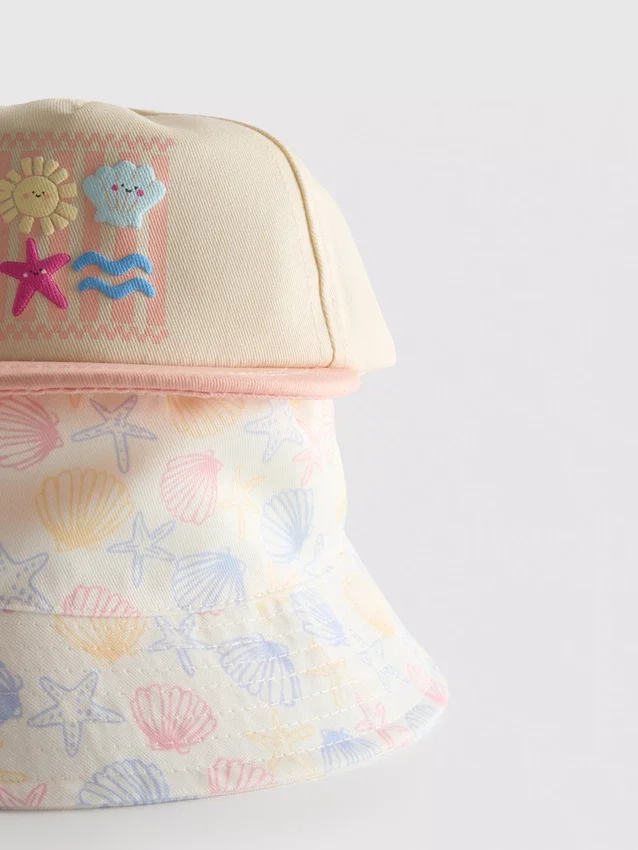2pk seaside baby hat set