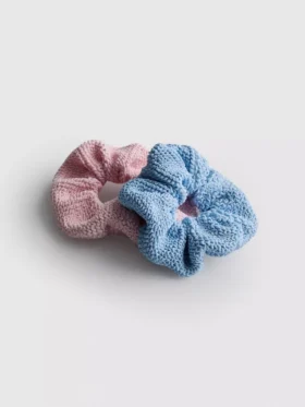 2pk textured scrunchies
