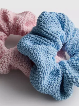 2pk textured scrunchies