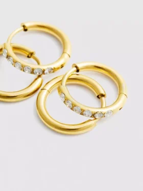 2pk waterproof diamanta hoops