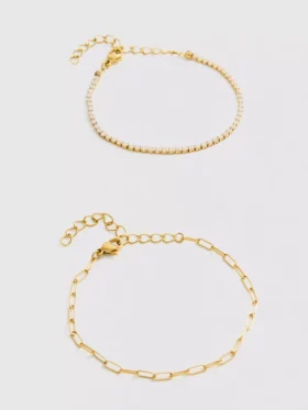 2pk waterproof mixed-design bracelets