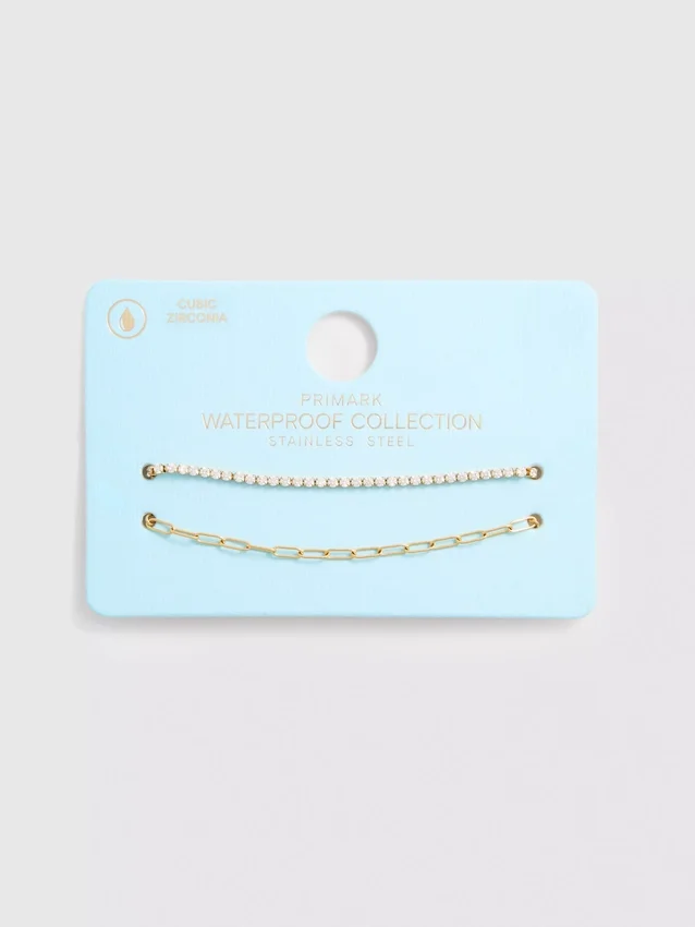 2pk waterproof mixed-design bracelets