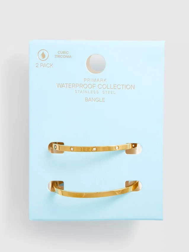 2pk waterproof slim bangles