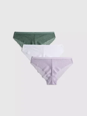 3-pack all-over lace brazilian briefs