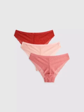 3-pack all-over lace brazilian briefs