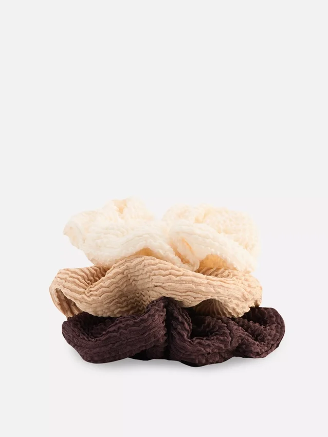 3-pack crinkle hair scrunchies