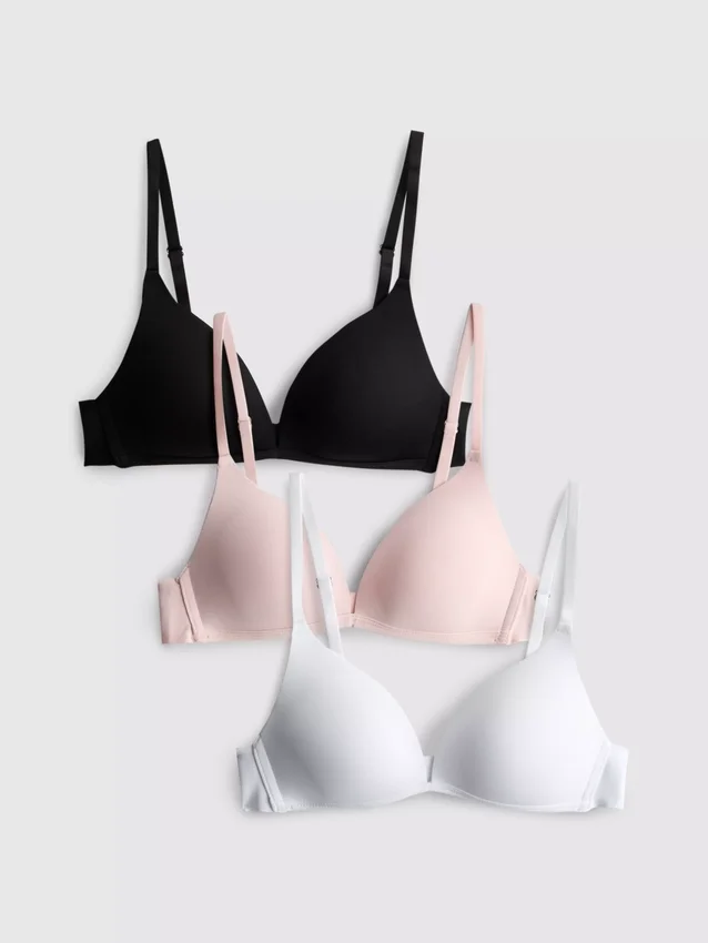 3-pack microfiber wireless bras