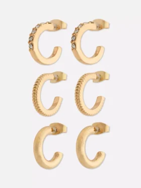 3-pack mini hoop earrings
