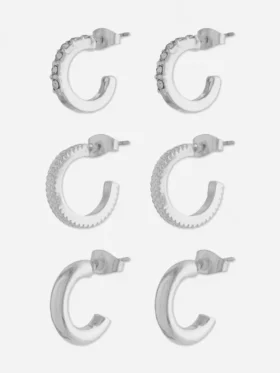 3-pack mini hoop earrings