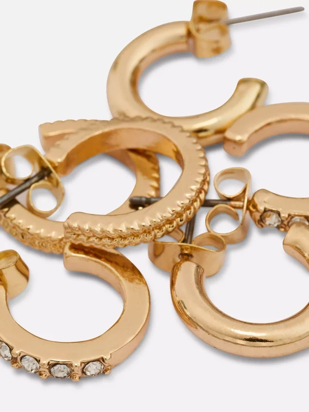 3-pack mini hoop earrings