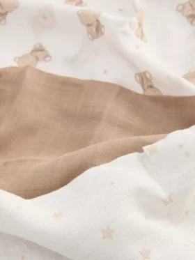 3-pack square muslin blankets