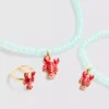 3-piece lobster charm jewelry set