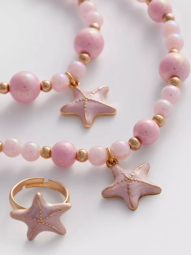 3-piece starfish charm jewelry set