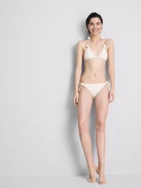 3d floral tie side bikini bottoms