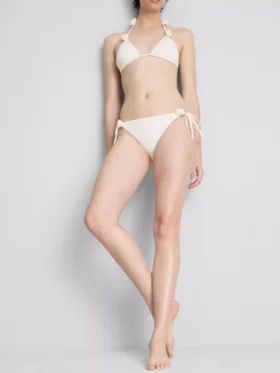 3d floral tie side bikini bottoms