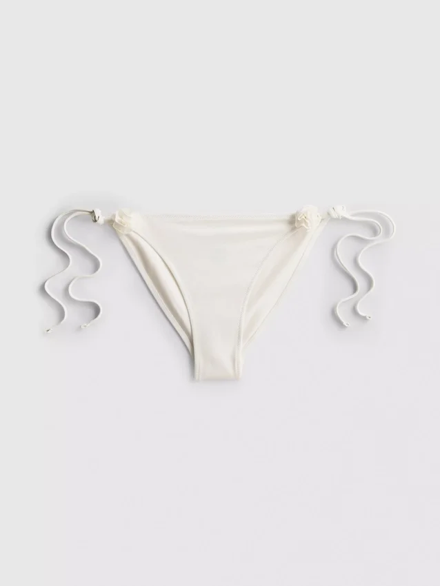 3d floral tie side bikini bottoms