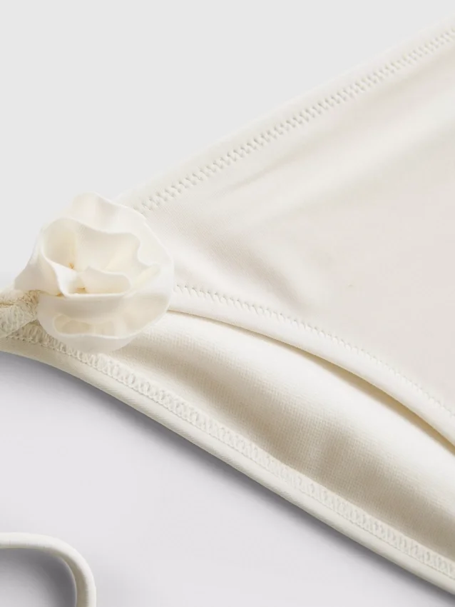 3d floral tie side bikini bottoms