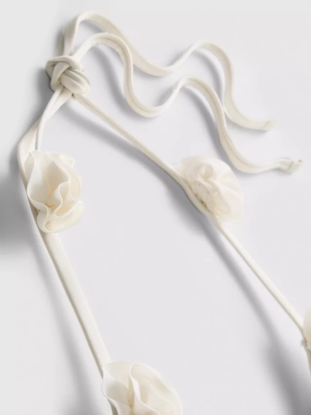 3d floral triangle bikini top