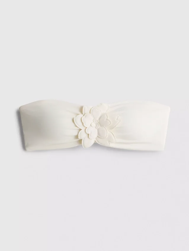 3d flower bandeau bikini top