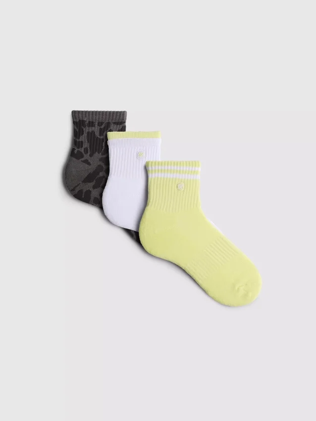 3pk active quarter crew socks