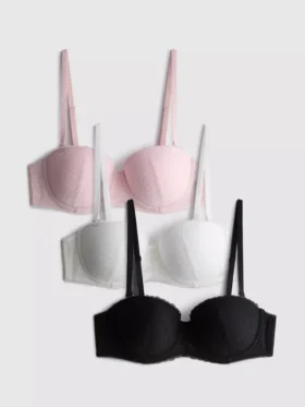 3pk all-over lace balcony bras