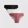 3pk brazilian lace detail thongs