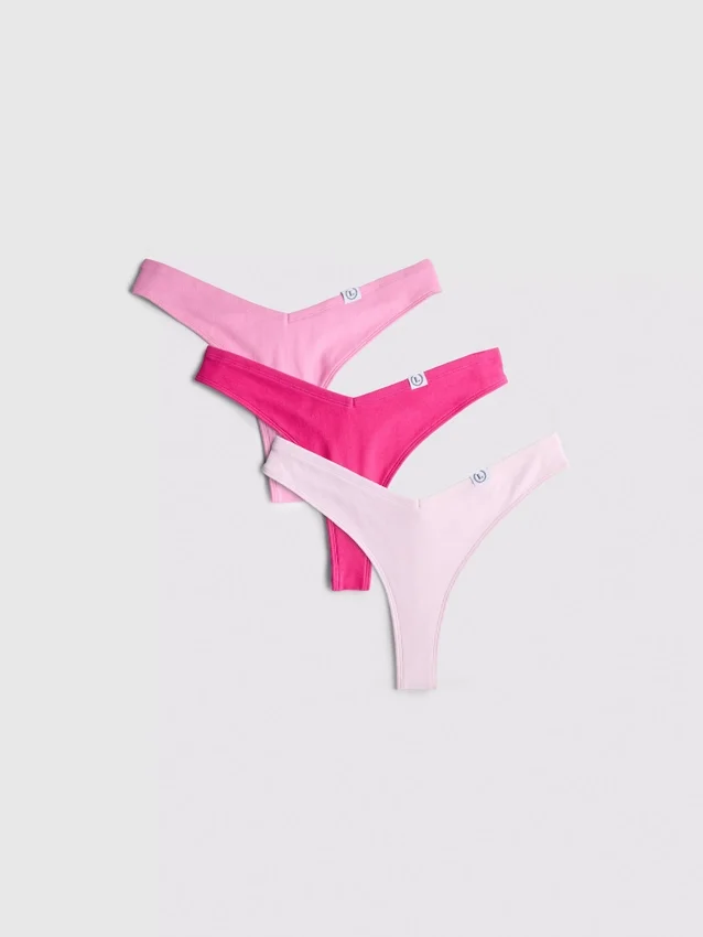 3pk cotton miami thongs