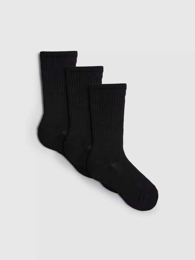 3pk cotton-rich crew sports socks