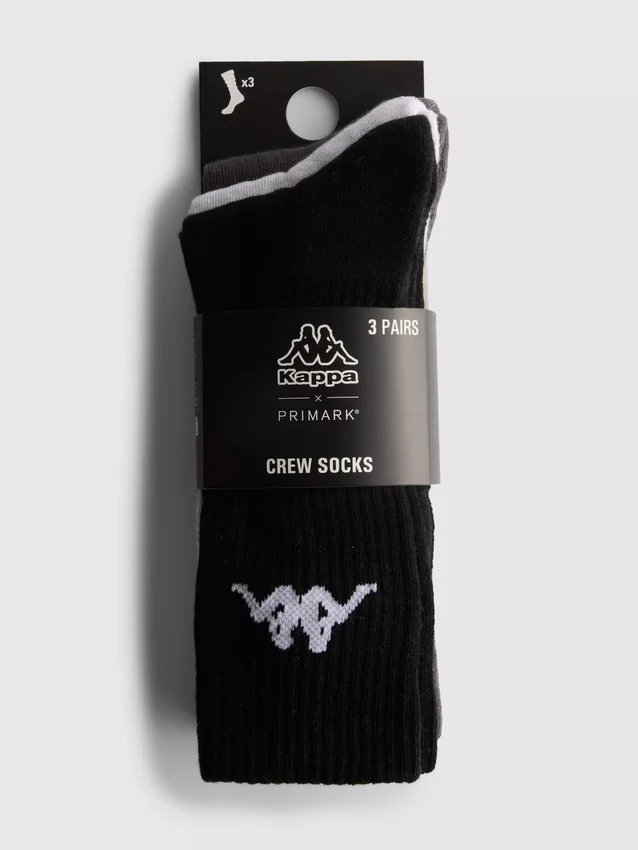 3pk cotton-rich kappa crew socks