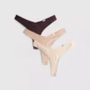 3pk cotton-rich ribbed miami thongs