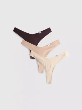 3pk cotton-rich ribbed miami thongs