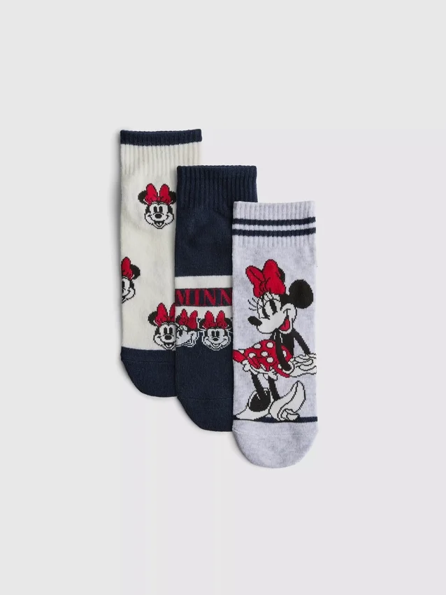 3pk disney's minnie mouse ankle socks