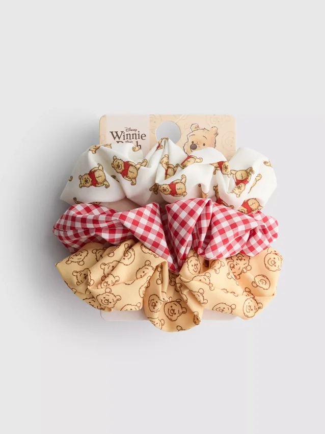 3pk disney's winnie the pooh graphic scrunchies