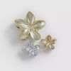 3pk flower claw clips