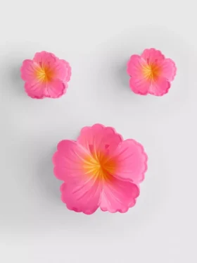 3pk flower hair clips