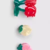3pk fruit claw clips