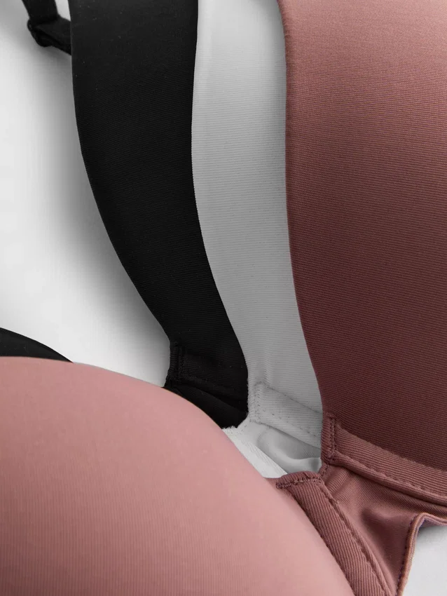 3pk full-coverage t-shirt bra