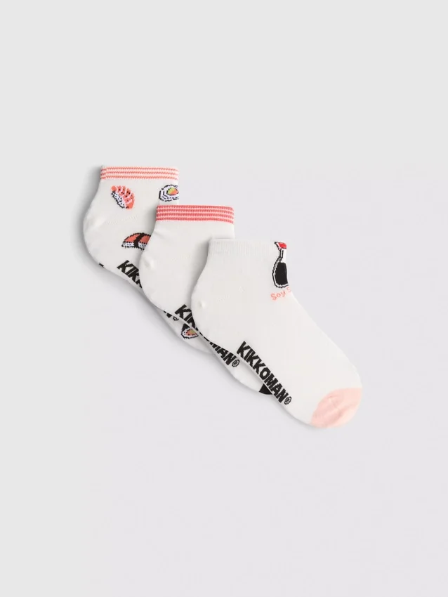 3pk kikkoman cotton-blend ankle socks